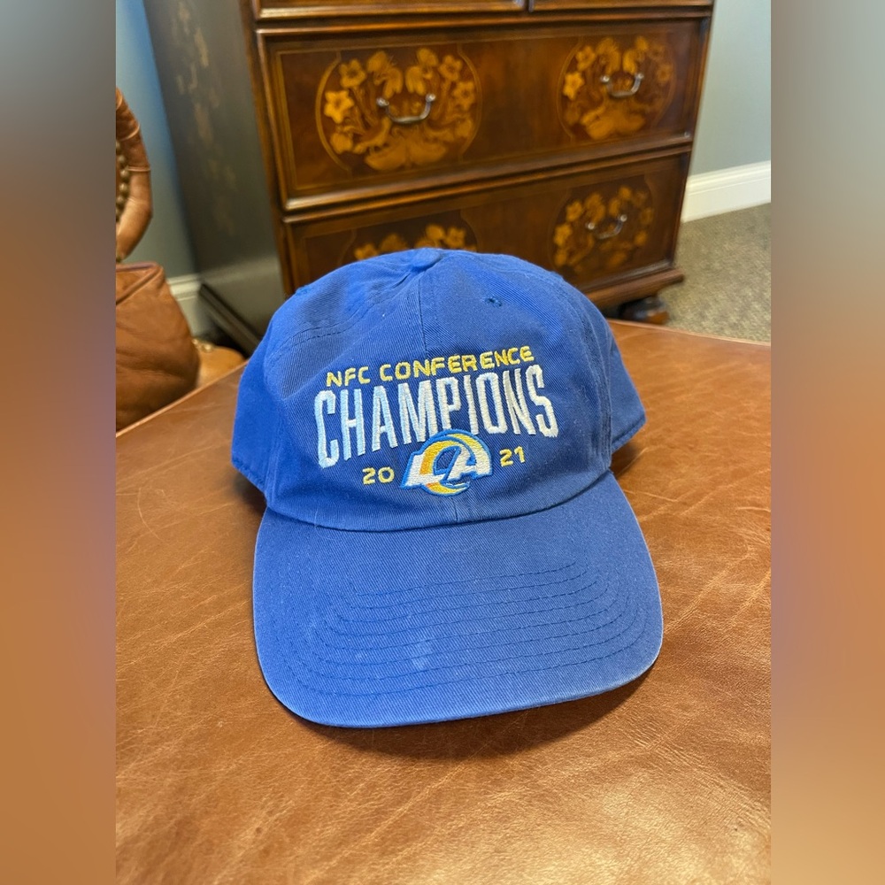 LOS ANGELES RAMS 2021 NFC Conference Champions Baseball Hat Cap 47 Brand Dad
